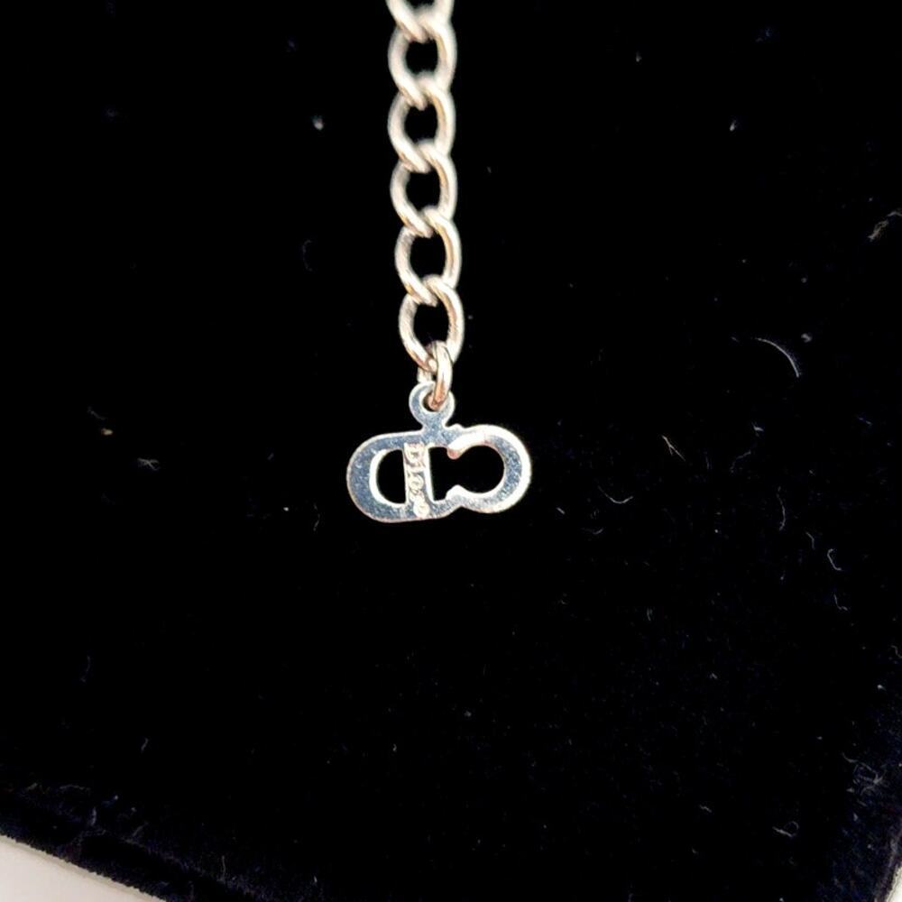 CHRISTIAN DIOR #2 Trotter Necklace Pink/Silver Tone Metal - Picture 2 of 9